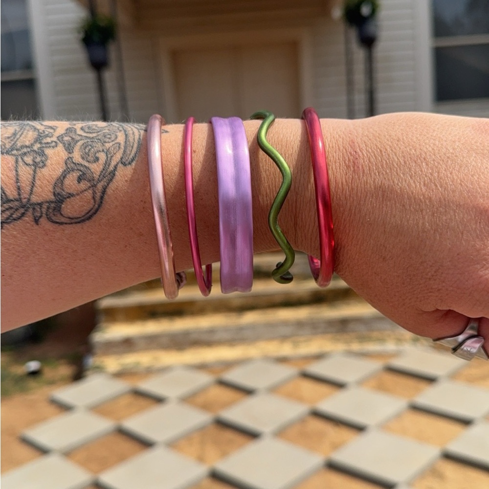 Vintage Knitting Needle Bracelets — Pink, Lavender, Green, Red